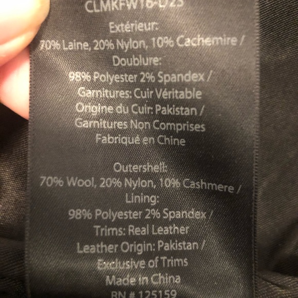 Mackage wool coat with hood and leather belt - Picture 6 of 6